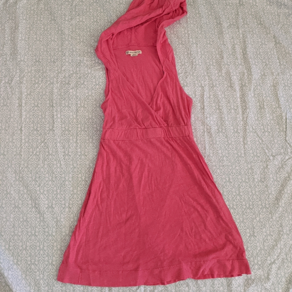 AE pink Hooded swim Cover-Up Dress